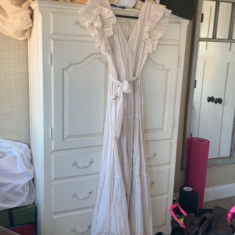 Astr summer dress with ruffle sleeve